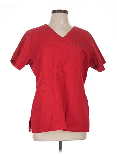 Pre-owned Assorted Brands Short Sleeve Blouse In Red