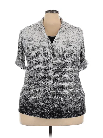Pre-owned Assorted Brands Short Sleeve Blouse In Silver