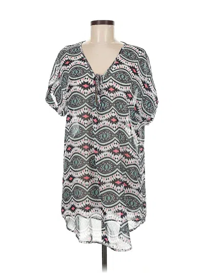 Pre-owned Assorted Brands Short Sleeve Blouse In Silver