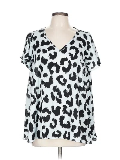 Pre-owned Assorted Brands Short Sleeve Blouse In Silver