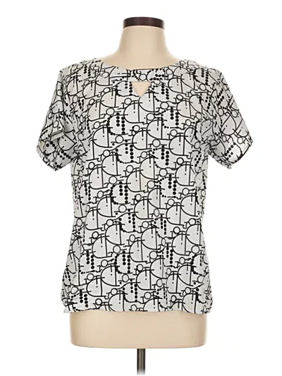 Pre-owned Assorted Brands Short Sleeve Blouse In Silver