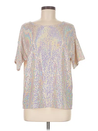 Pre-owned Assorted Brands Short Sleeve Blouse In Silver