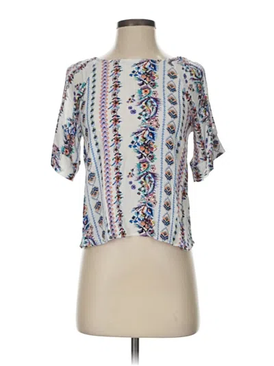 Pre-owned Assorted Brands Short Sleeve Blouse In Silver
