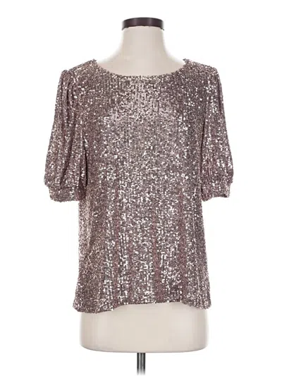 Pre-owned Assorted Brands Short Sleeve Blouse In Silver