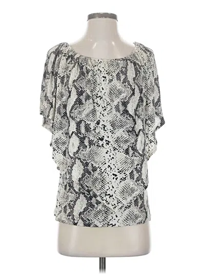 Pre-owned Assorted Brands Short Sleeve Blouse In Silver