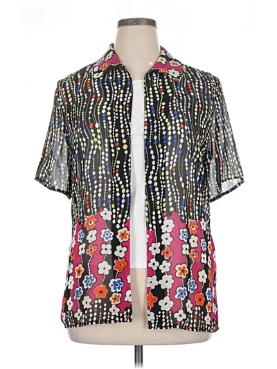Pre-owned Assorted Brands Short Sleeve Blouse In Silver
