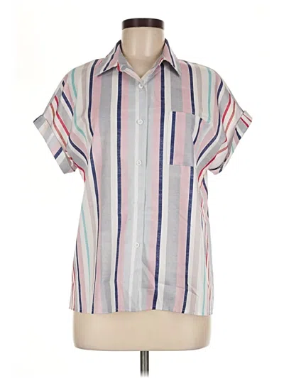Pre-owned Assorted Brands Short Sleeve Blouse In Silver