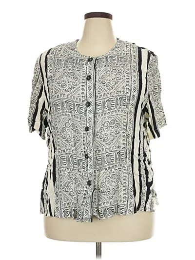 Pre-owned Assorted Brands Short Sleeve Blouse In Silver