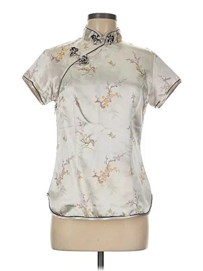 Pre-owned Assorted Brands Short Sleeve Blouse In Silver