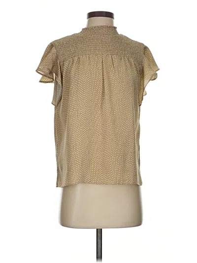 Pre-owned Assorted Brands Short Sleeve Blouse In Tan