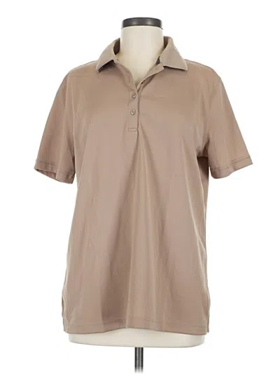 Pre-owned Assorted Brands Short Sleeve Blouse In Tan