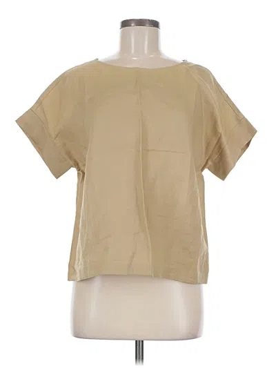 Pre-owned Assorted Brands Short Sleeve Blouse In Tan