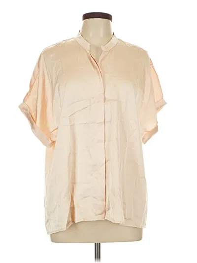 Pre-owned Assorted Brands Short Sleeve Blouse In Tan