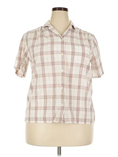Pre-owned Assorted Brands Short Sleeve Blouse In Tan