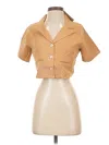Assorted Brands Short Sleeve Blouse In Tan