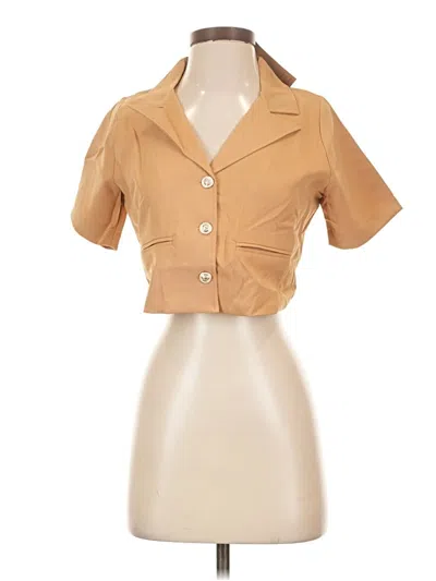 Assorted Brands Short Sleeve Blouse In Tan