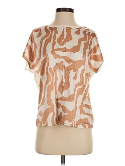 Pre-owned Assorted Brands Short Sleeve Blouse In Tan