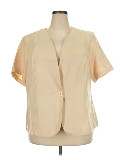 Pre-owned Assorted Brands Short Sleeve Blouse In Tan