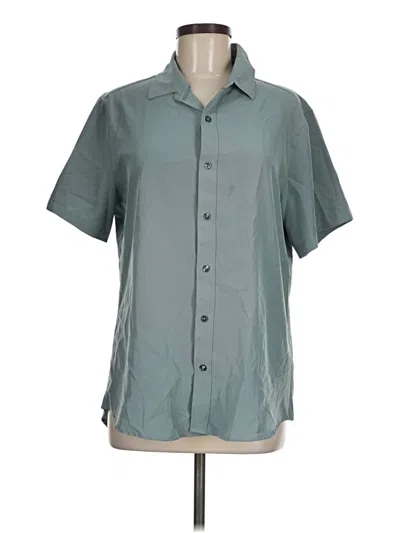 Pre-owned Assorted Brands Short Sleeve Blouse In Teal