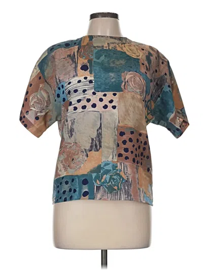Pre-owned Assorted Brands Short Sleeve Blouse In Teal