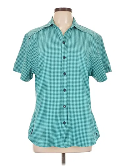 Pre-owned Assorted Brands Short Sleeve Blouse In Teal