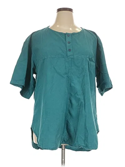 Pre-owned Assorted Brands Short Sleeve Blouse In Teal