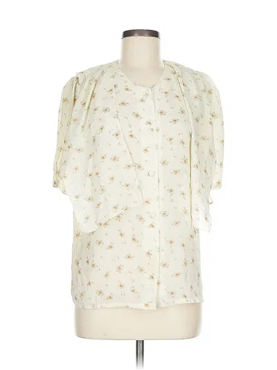 Pre-owned Assorted Brands Short Sleeve Blouse In White