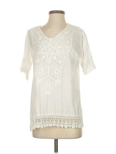 Pre-owned Assorted Brands Short Sleeve Blouse In White
