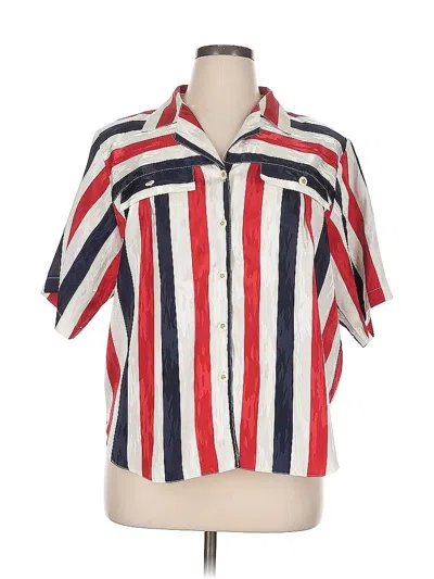 Pre-owned Assorted Brands Short Sleeve Blouse In White