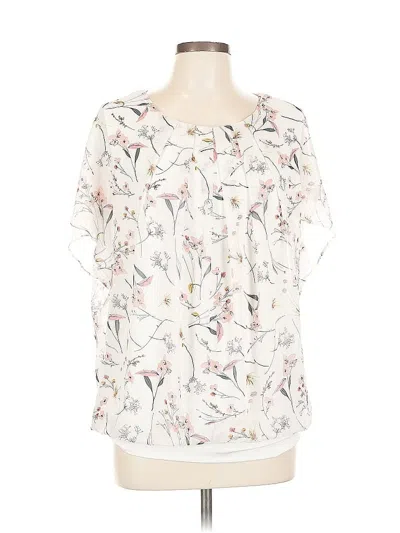 Pre-owned Assorted Brands Short Sleeve Blouse In White