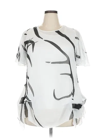 Pre-owned Assorted Brands Short Sleeve Blouse In White