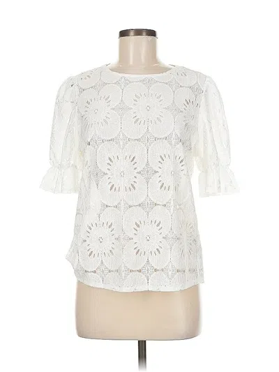 Pre-owned Assorted Brands Short Sleeve Blouse In White