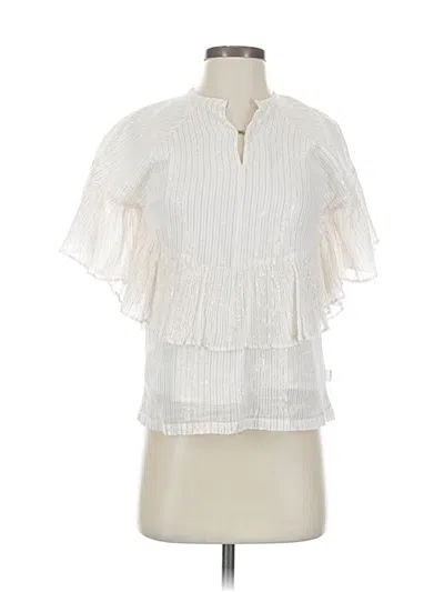 Pre-owned Assorted Brands Short Sleeve Blouse In White