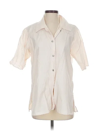Pre-owned Assorted Brands Short Sleeve Blouse In White