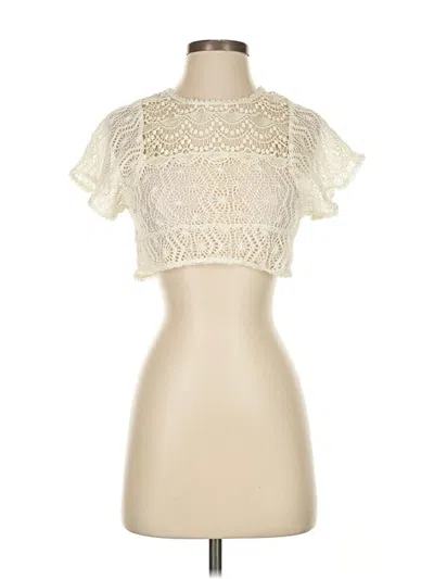 Pre-owned Assorted Brands Short Sleeve Blouse In White