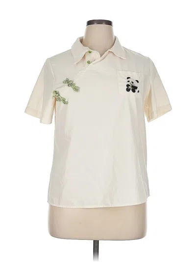 Pre-owned Assorted Brands Short Sleeve Blouse In White