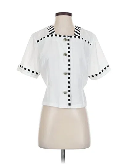 Pre-owned Assorted Brands Short Sleeve Blouse In White