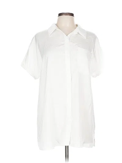 Pre-owned Assorted Brands Short Sleeve Blouse In White