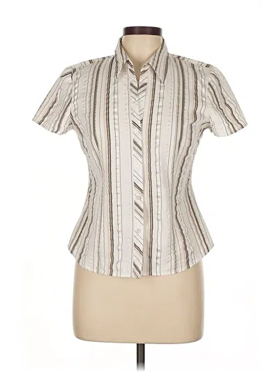 Pre-owned Assorted Brands Short Sleeve Blouse In White