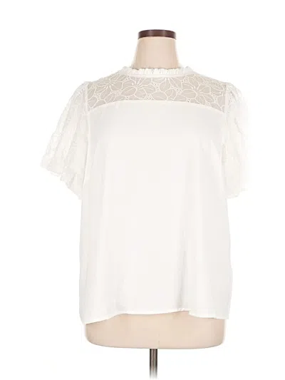 Pre-owned Assorted Brands Short Sleeve Blouse In White