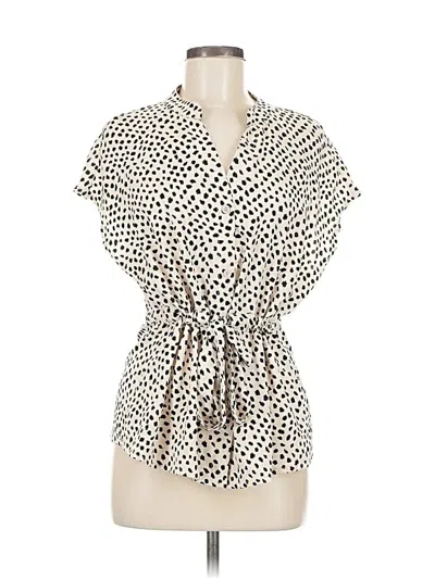 Pre-owned Assorted Brands Short Sleeve Blouse In White