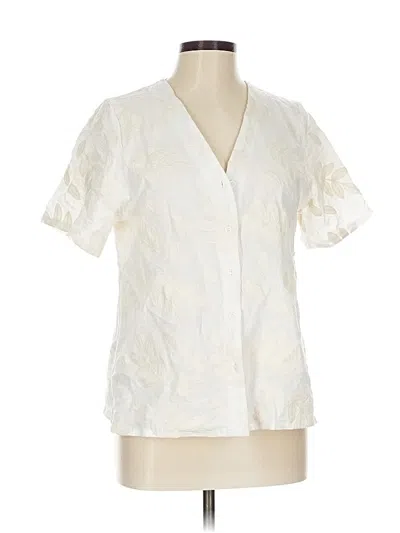 Pre-owned Assorted Brands Short Sleeve Blouse In White