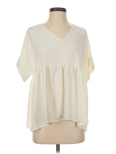 Pre-owned Assorted Brands Short Sleeve Blouse In White