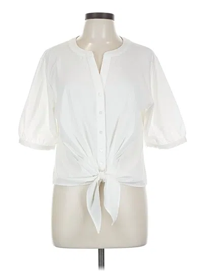 Pre-owned Assorted Brands Short Sleeve Blouse In White