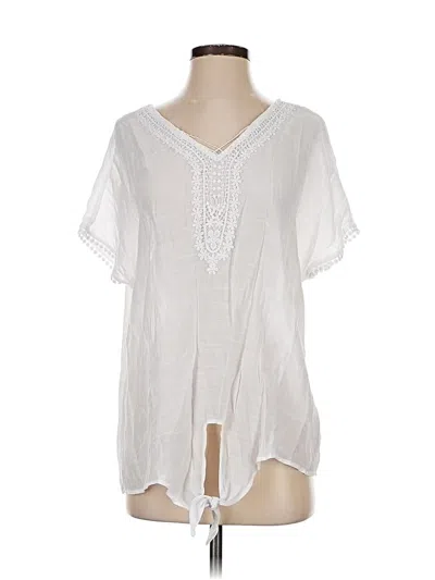 Pre-owned Assorted Brands Short Sleeve Blouse In White