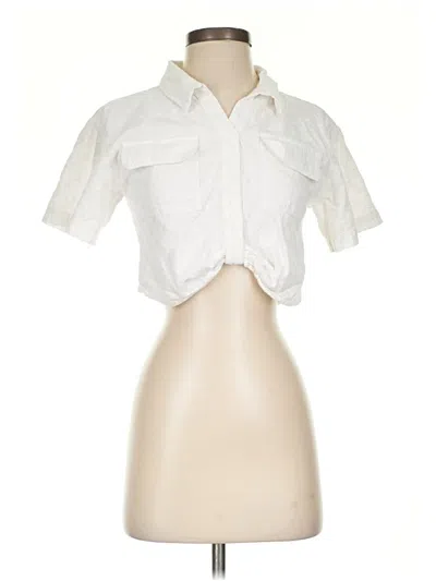 Pre-owned Assorted Brands Short Sleeve Blouse In White
