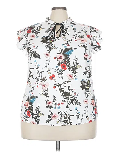 Pre-owned Assorted Brands Short Sleeve Blouse In White