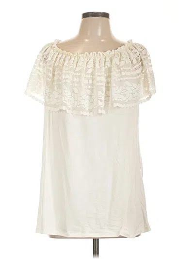 Pre-owned Assorted Brands Short Sleeve Blouse In White
