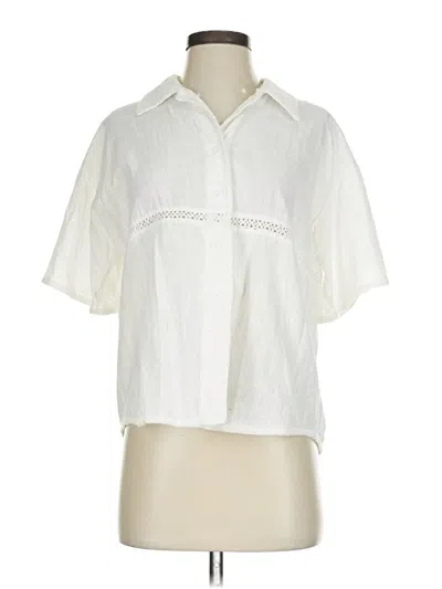 Pre-owned Assorted Brands Short Sleeve Blouse In White