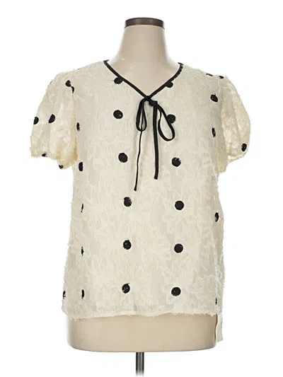 Pre-owned Assorted Brands Short Sleeve Blouse In White